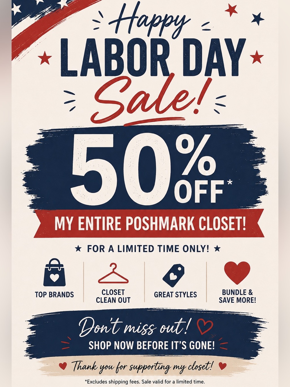 Labor Day Sale! - Red, Blue, White